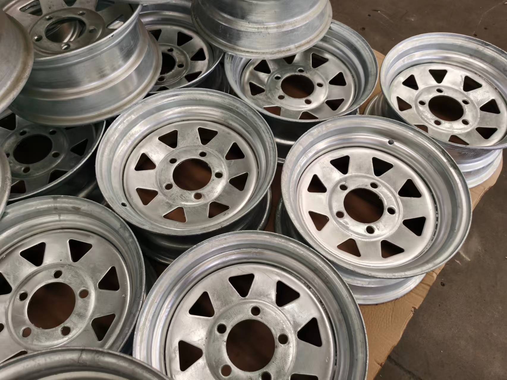 galvanized wheel display